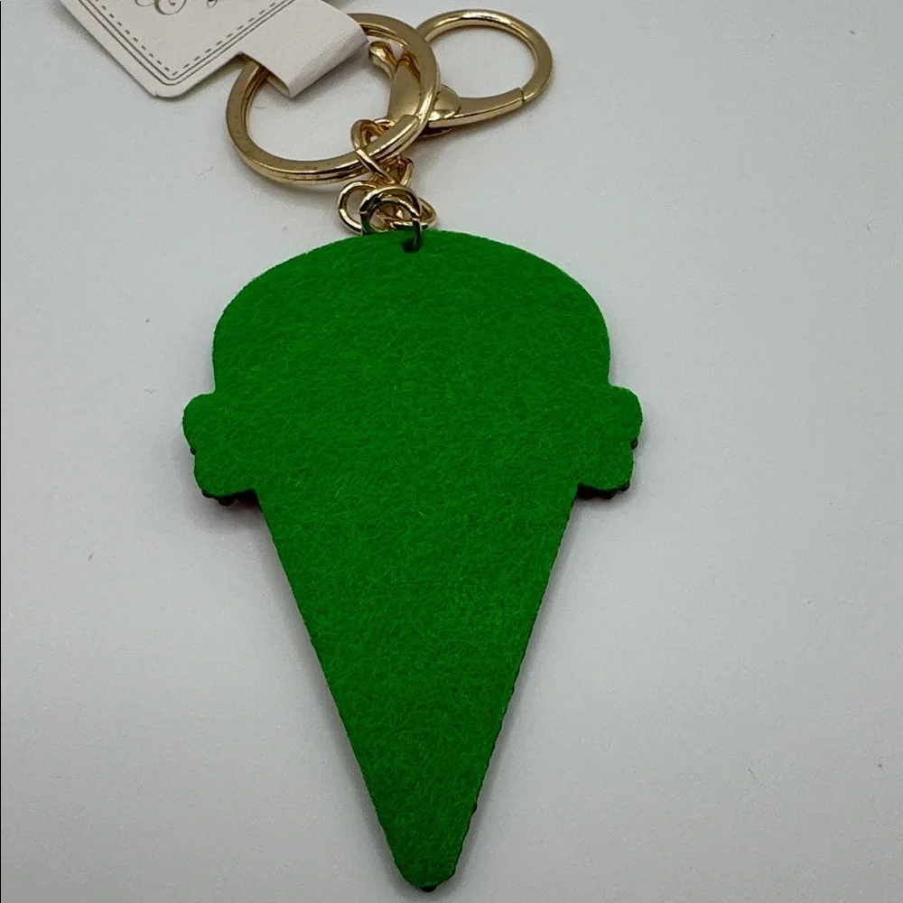 🦜 Jeweled Ice Cream Cone Keychain Key Holder